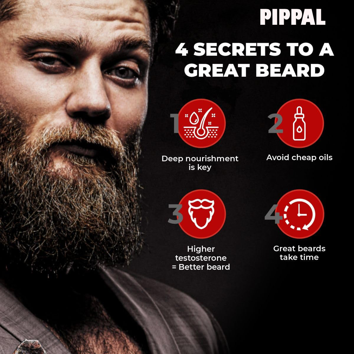 Beardo & Hair Growth Oil, 50ml for Stronger & Fuller Beard Hair 3X50ml