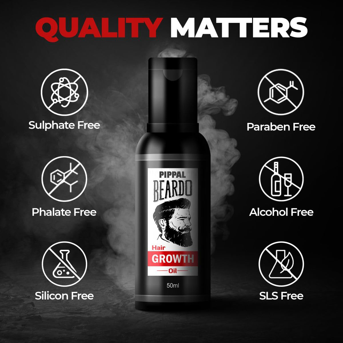 Beardo & Hair Growth Oil, 50ml for Stronger & Fuller Beard Hair 3X50ml